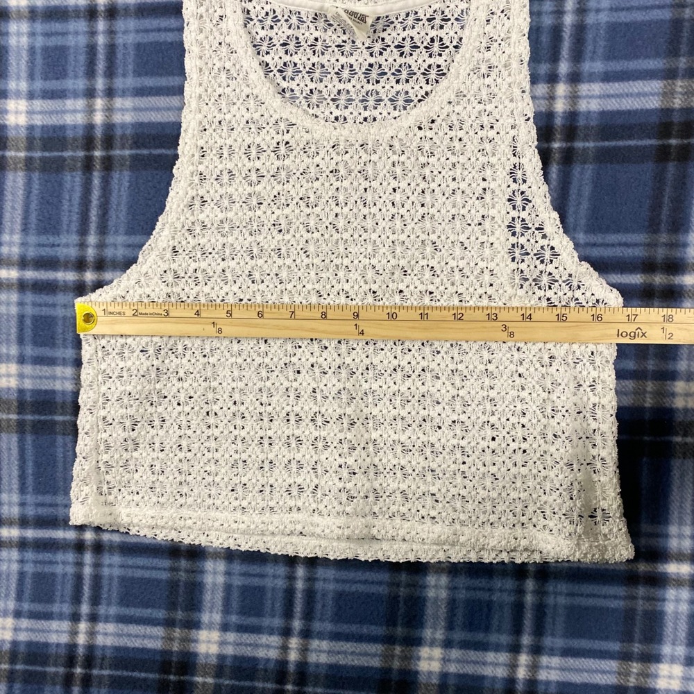 PINK Victoria's Secret White Crochet Lace Crop Top Tank XS RN54867 - Picture 6 of 7
